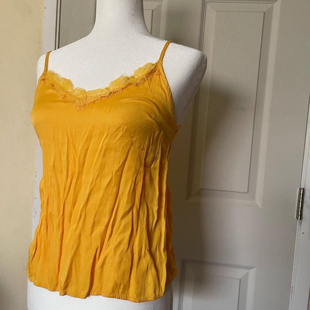 Anthropologie Floreat yellow lace top